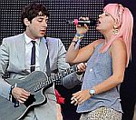 Lily Allen Makes Surprise Appearance With Mark Ronson At Wireless